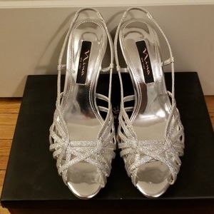 Nina Silver Fonda Dress Strappy Heels